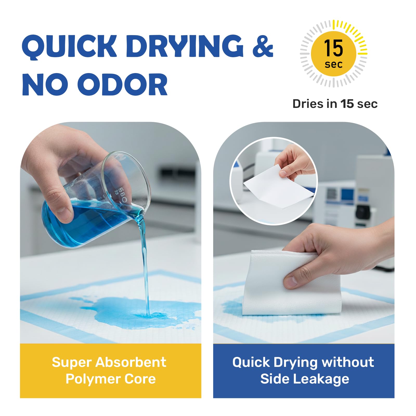 FluffyDream pad controls odors while absorbing urine for a fresher home.