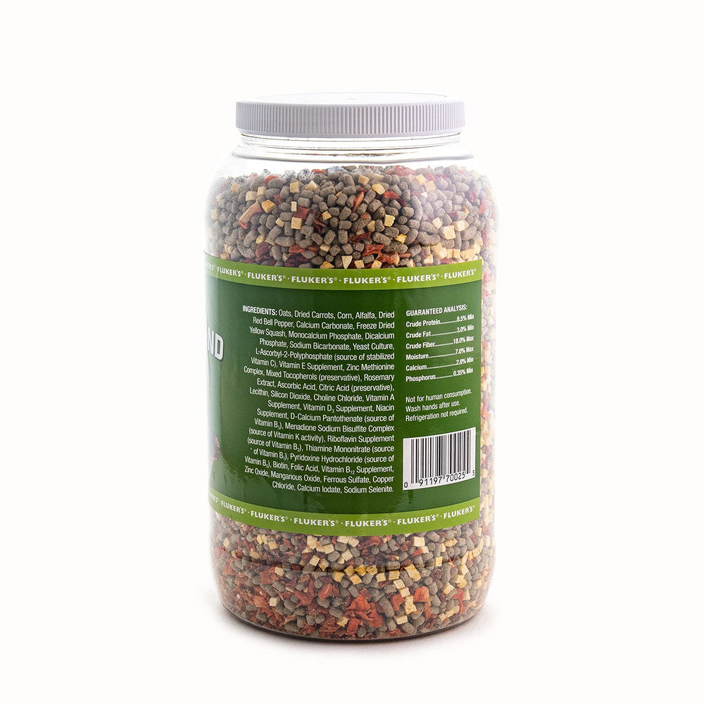 Dried red bell peppers highlight color and texture in the mix