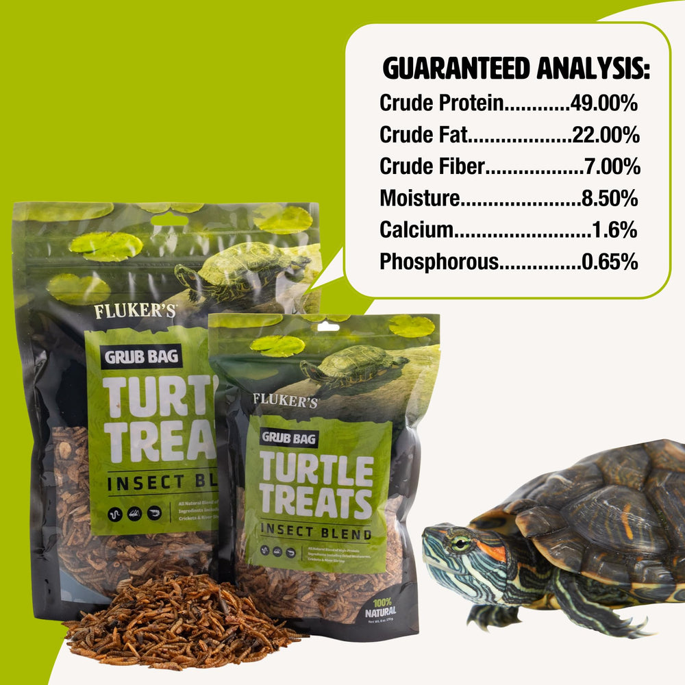 Close-up of mealworms, river shrimp, and crickets in Fluker's Grub Bag blend