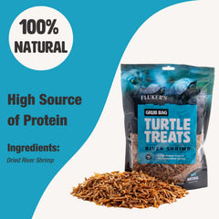 Fluker's Grub Bag Turtle Treats feeding-time scene shows quick, simple feeding.