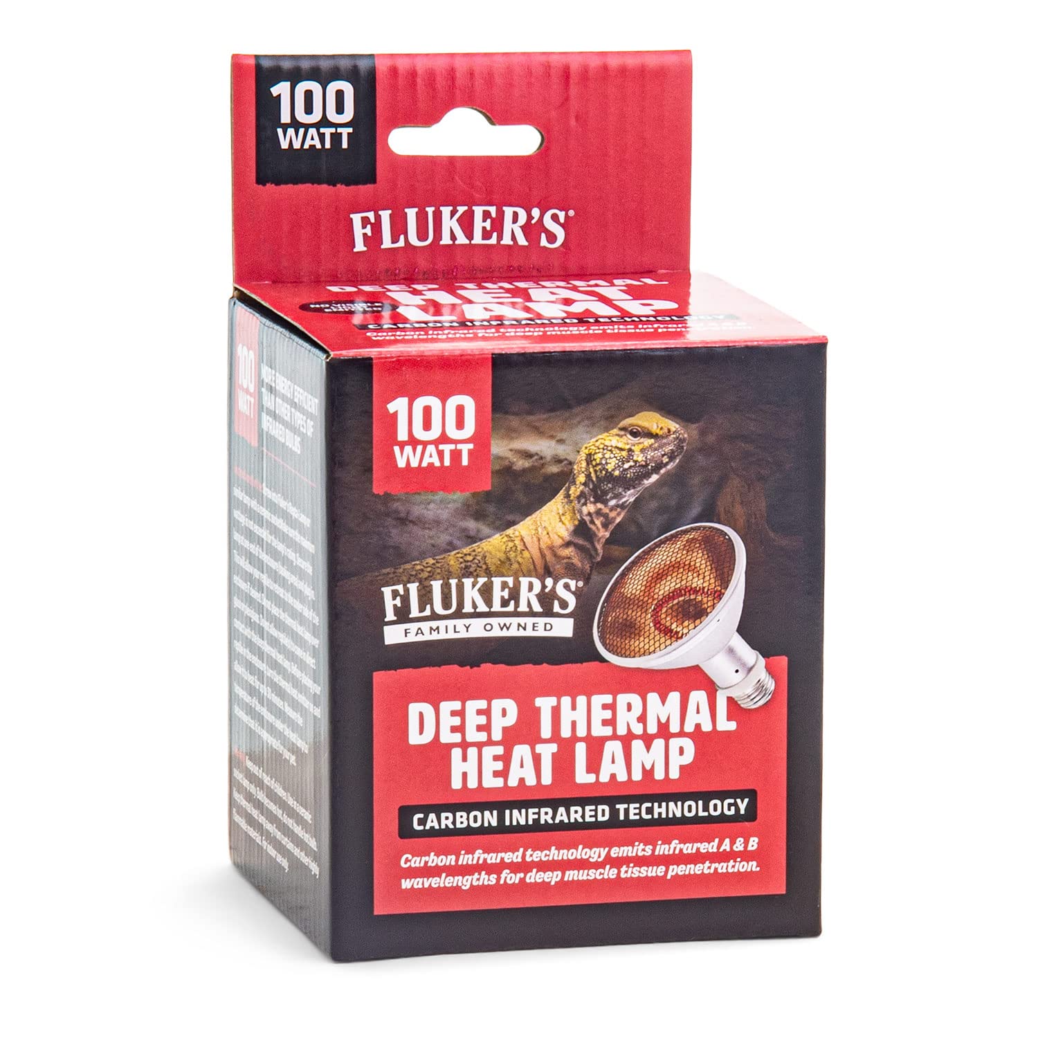Fluker's heat lamp helps maintain enclosure humidity during basking.