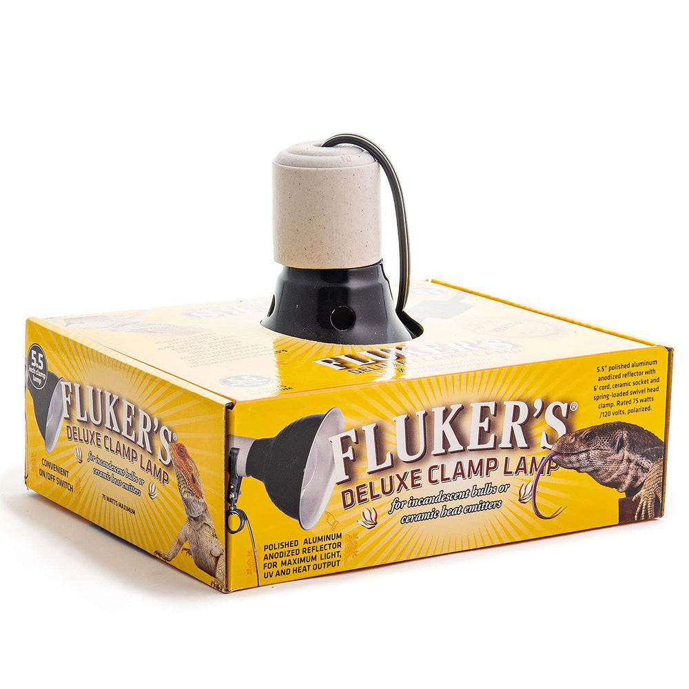 Fluker's Repta-Clamp Lamp aluminum dome provides sturdy terrarium lighting