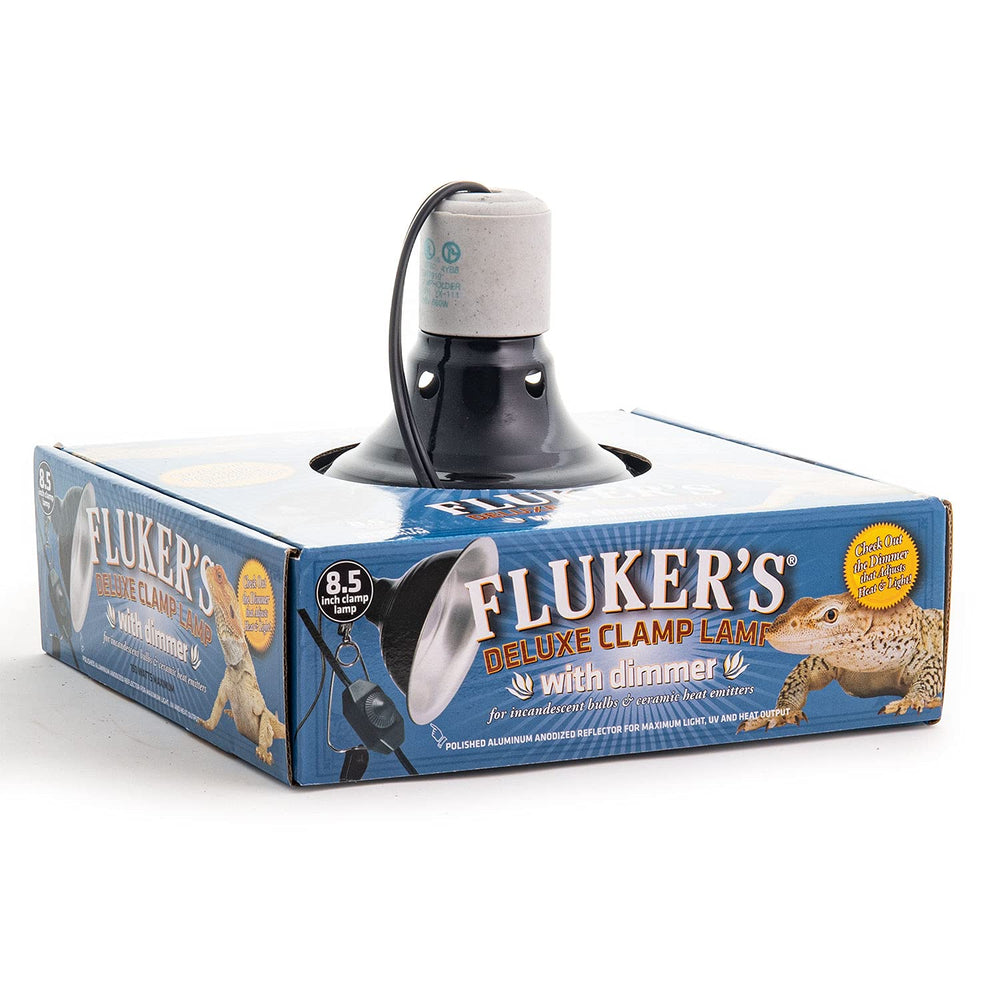 Fluker's Repta-Clamp Lamp ceramic socket close-up for safe heat.