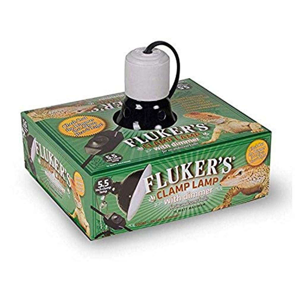 Fluker's Repta-Clamp Lamp heat-focused clamp for reptile basking in a terrarium