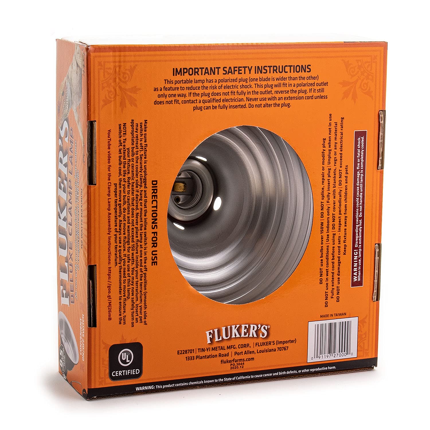 Fluker's Repta-Clamp Lamp handles up to 150 watts for larger enclosures