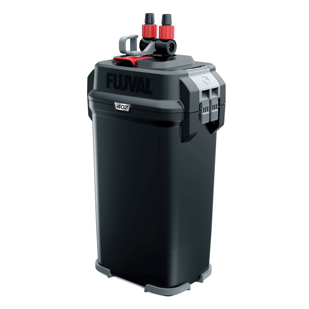 Fluval 407 top view highlights compact footprint for 100-gallon tanks.