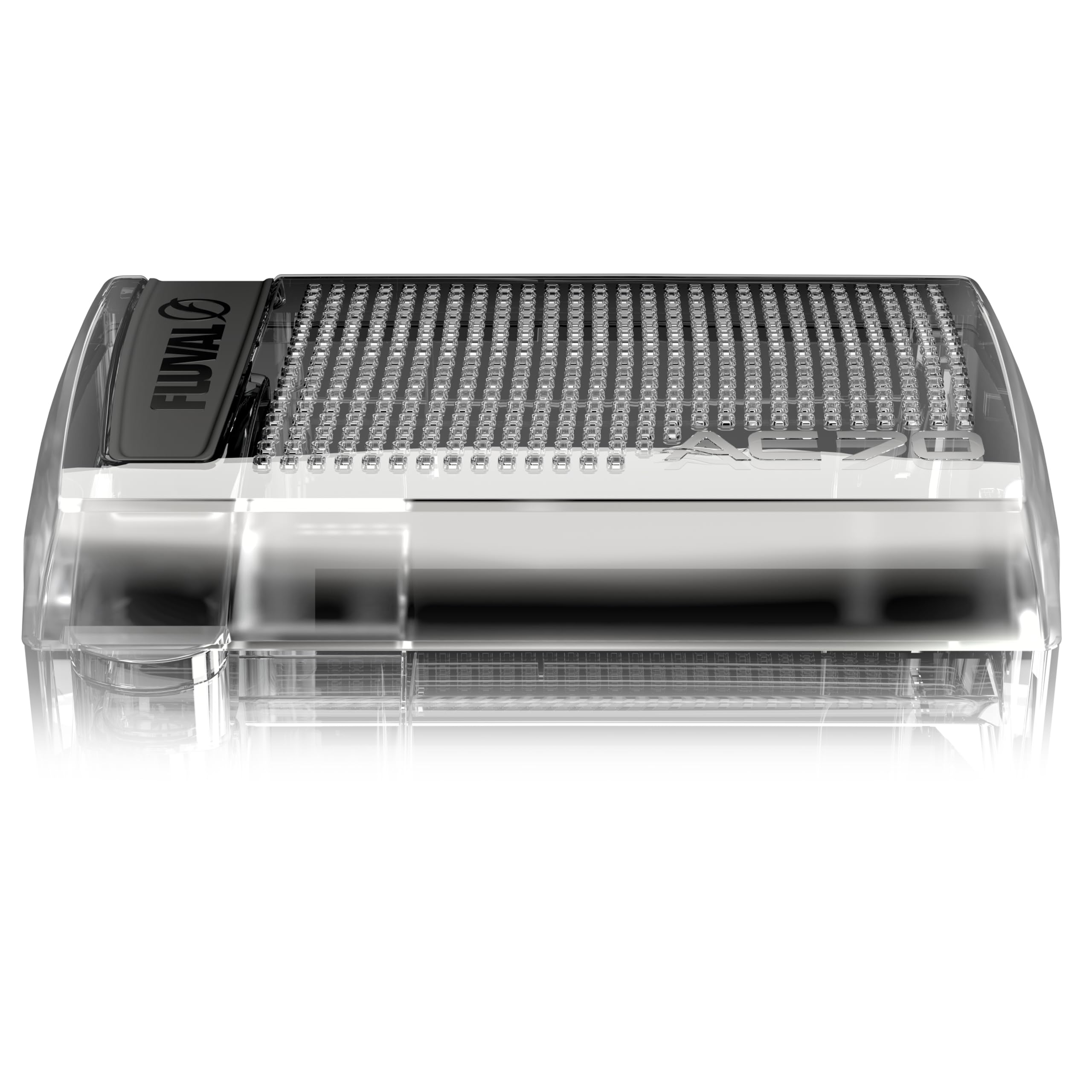 Fluval AC70 filter top view highlighting media cartridges for efficient filtration