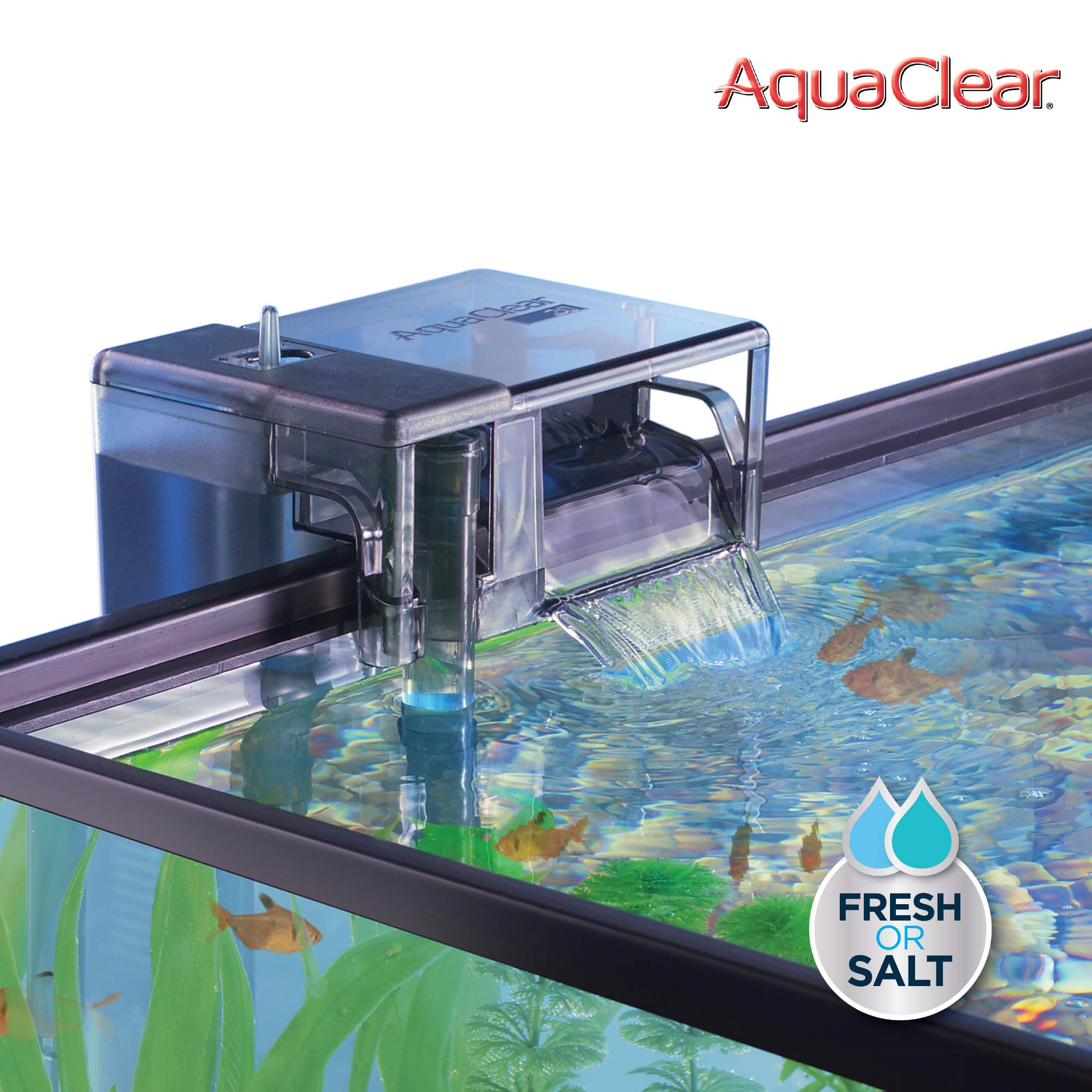 Fluval AquaClear 110 power filter replacement media image demonstrates easy swap.