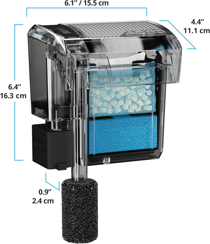 Fluval AquaClear 30 front view supports quiet, steady water flow.