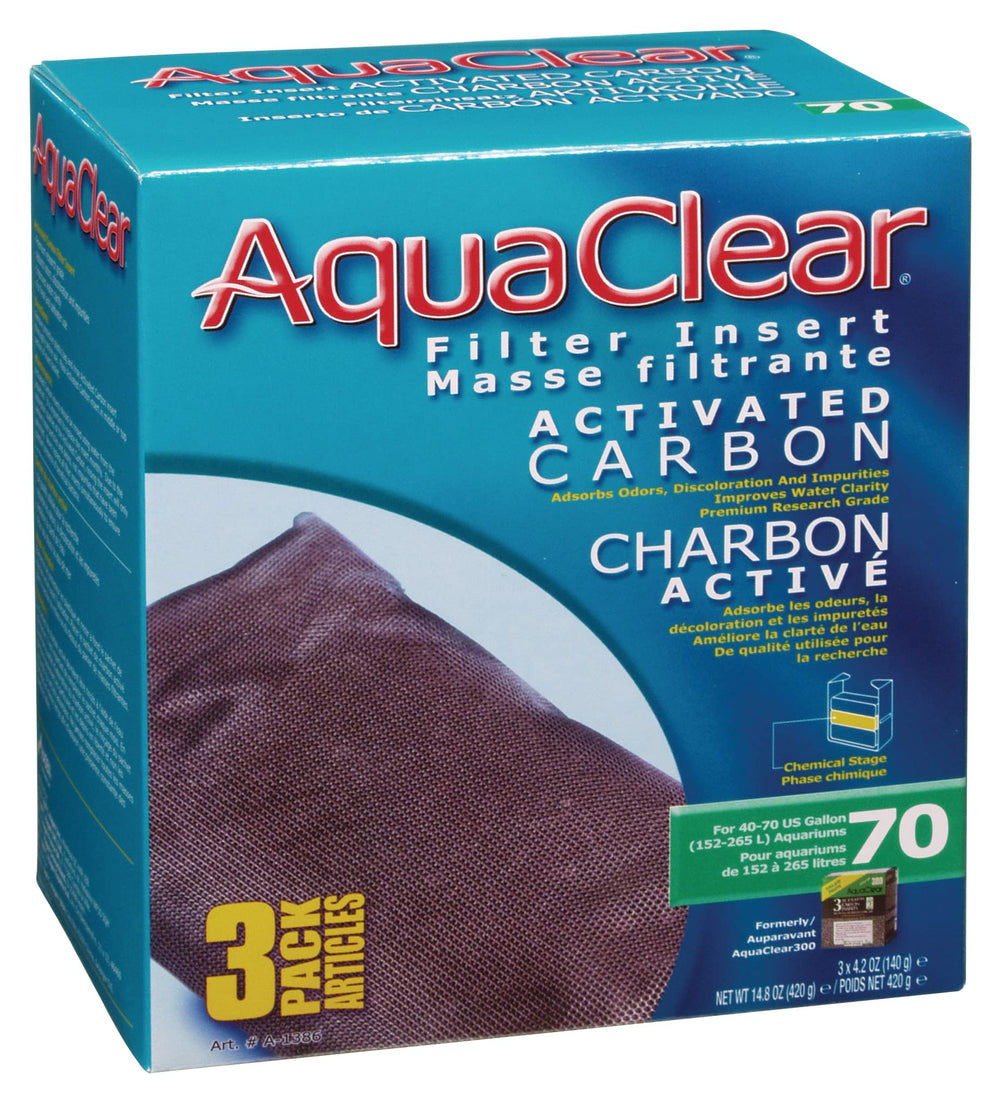 Fluval AquaClear 70 carbon insert front view for crystal-clear water and odor control.