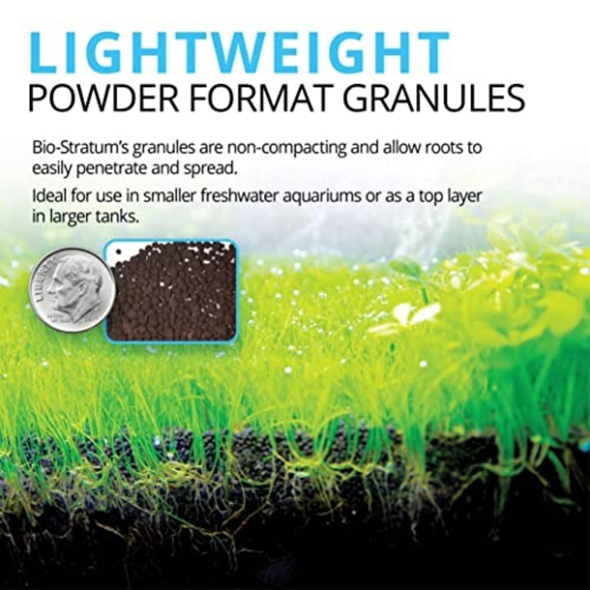 Fluval Bio-Stratum fine powder granules aid root penetration and stability.