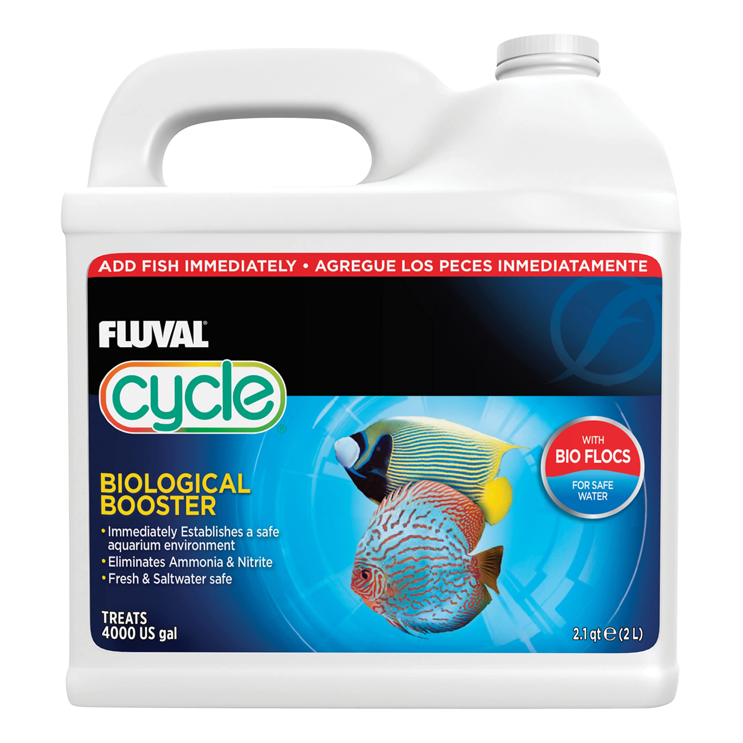Fluval Biological Enhancer bottle pour shows readiness to welcome new fish