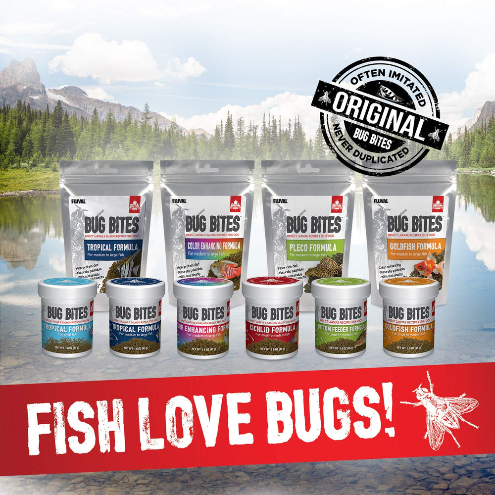 Fluval Bug Bites ideal for tropical cichlids in mixed tanks.