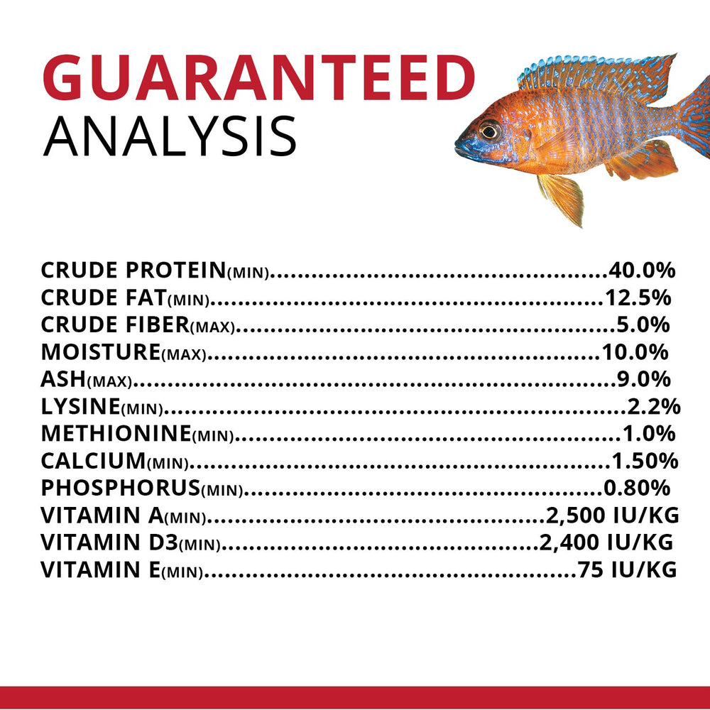 Fluval Bug Bites ingredients display BSFL and fish meals for balanced nutrition.
