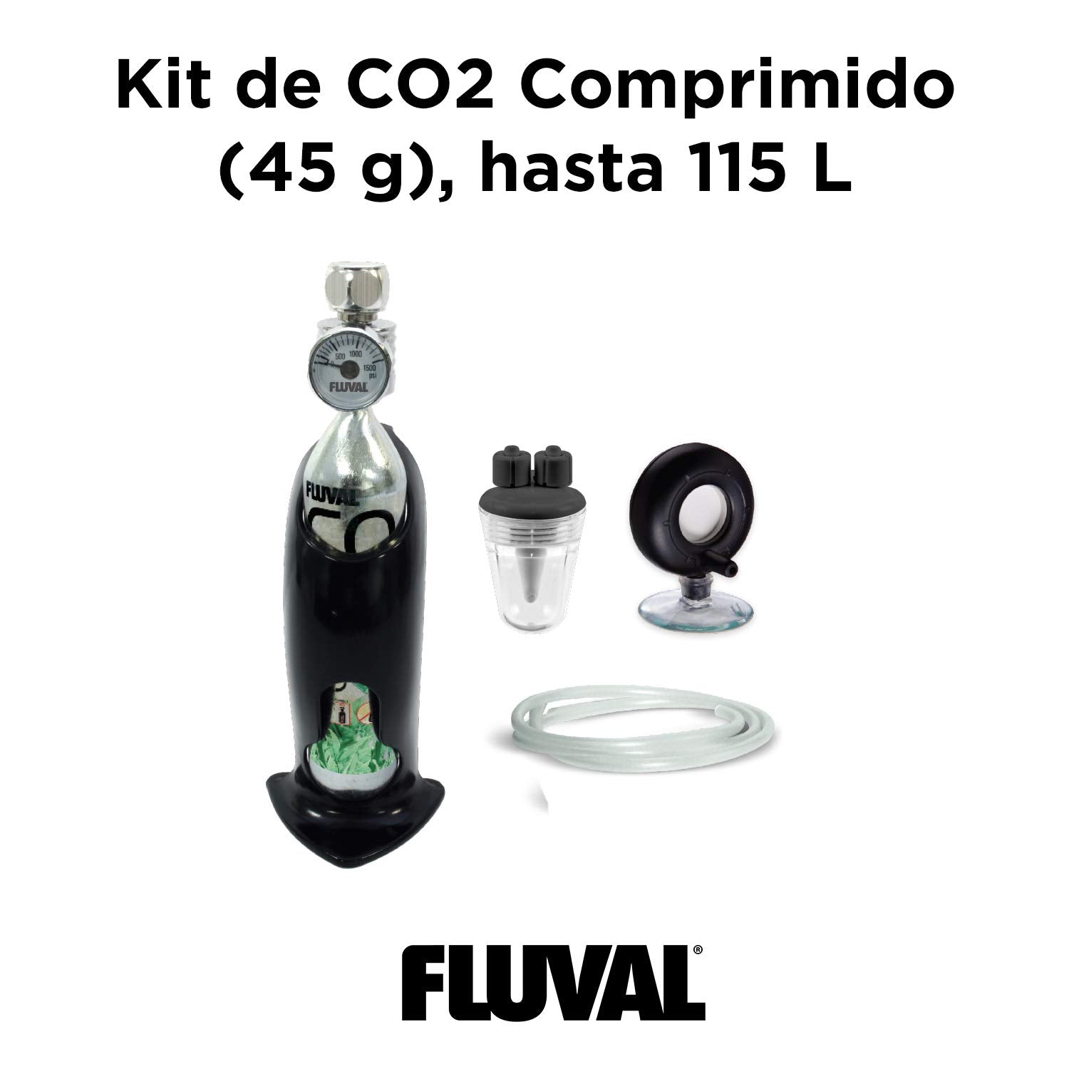Three-pack packaging shown for Fluval 45 g CO2 kit compatibility