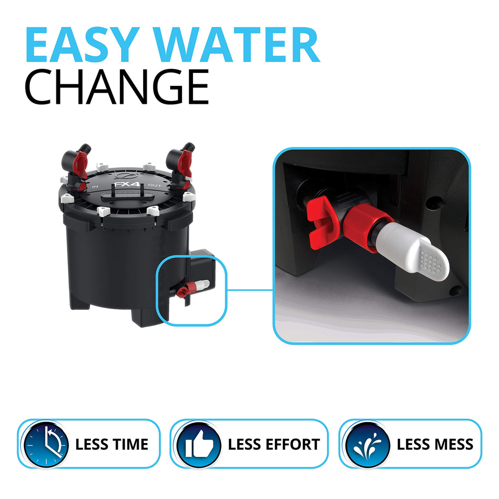 Fluval FX4 auto air-evacuation every 12 hours maintains efficiency.