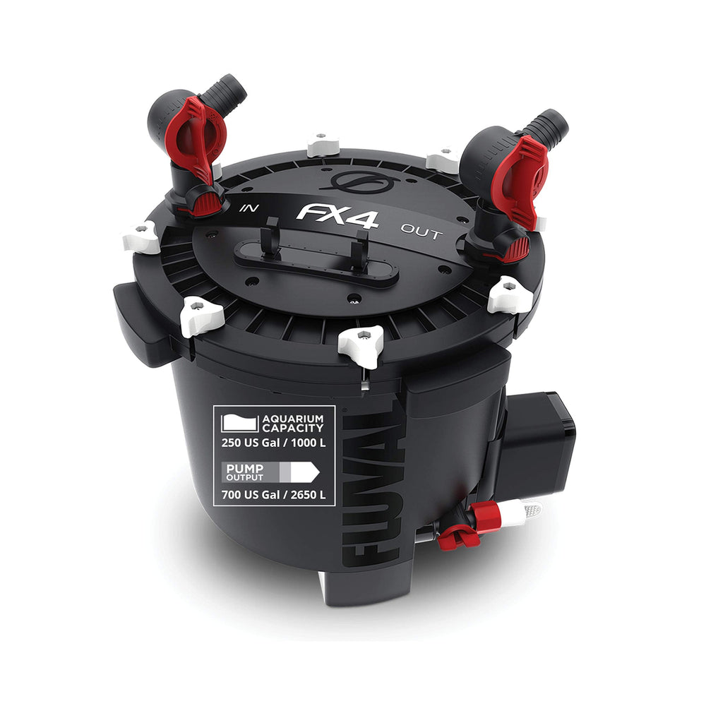 Fluval FX4 front view showing compact high-capacity filtration.