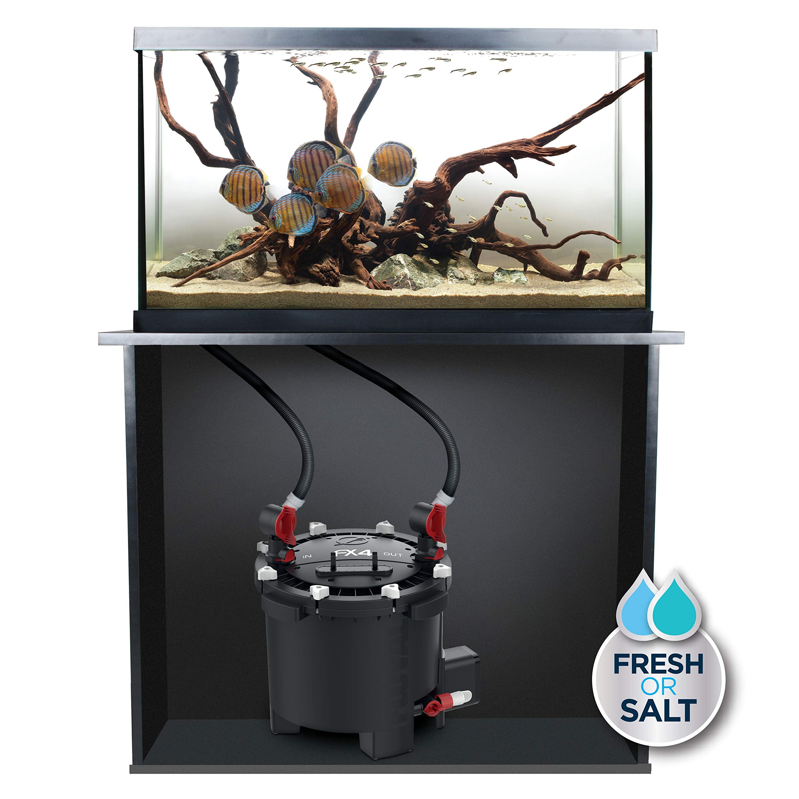 Fluval FX4 media baskets highlight stackable filtration for customizable media.