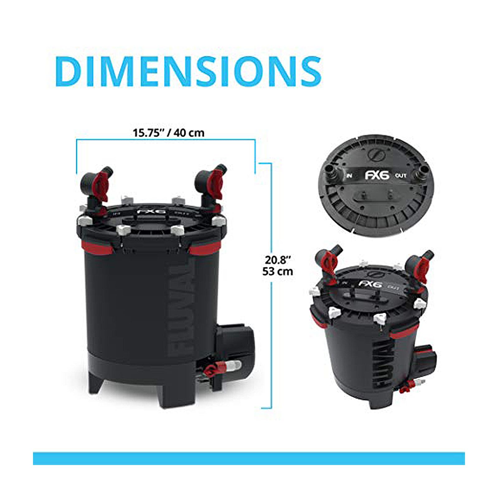 Fluval FX6 compact height 21 inches fits under aquarium