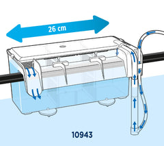 Fluval box hangs on the tank exterior for easy observation.