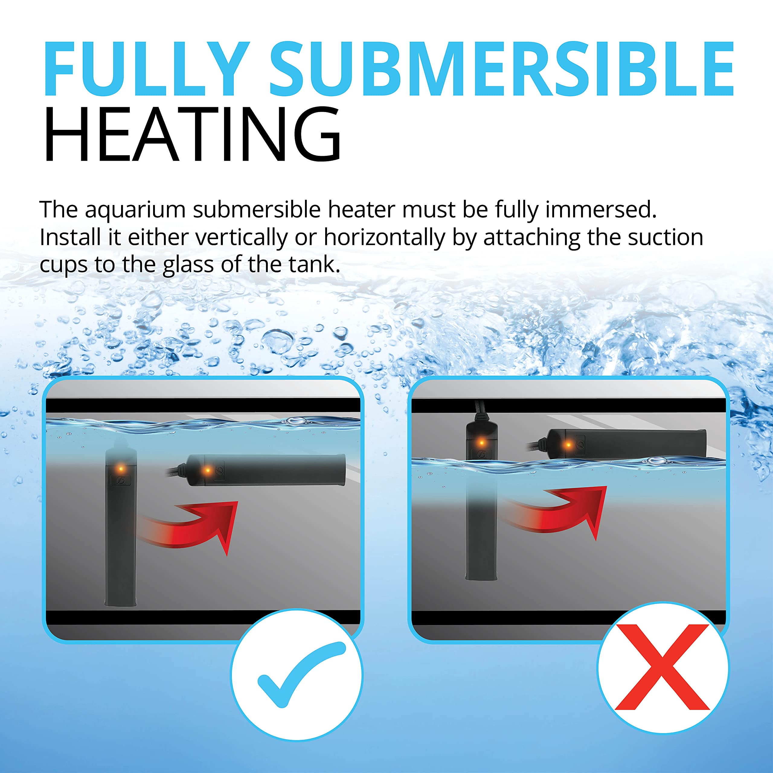Fluval P50 compact 50W heater keeps small tanks warm without clutter.