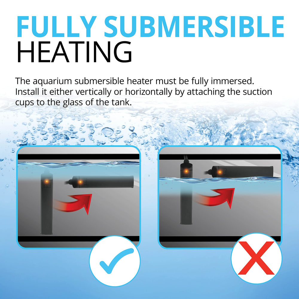 Fluval P50 compact 50W heater keeps small tanks warm without clutter.