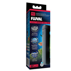 Fluval P50 full heater in tank maintains steady warmth for small freshwater or saltwater setups.