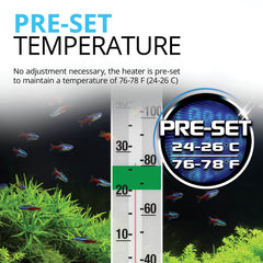 Fluval P50 LED indicator shows when heating for easy monitoring.