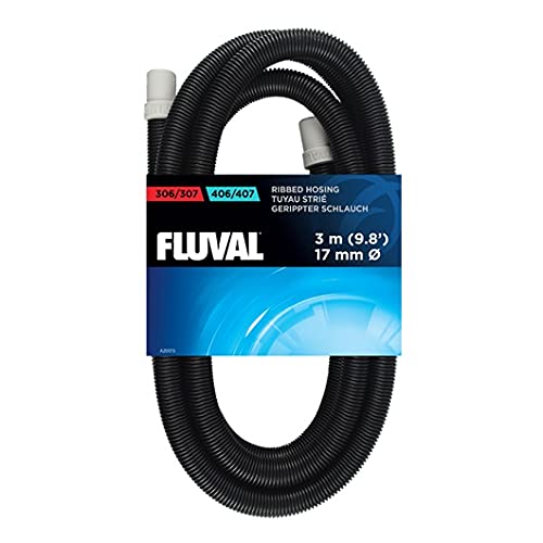 Fluval Ribbed Hosing with white connectors simplifies installation.
