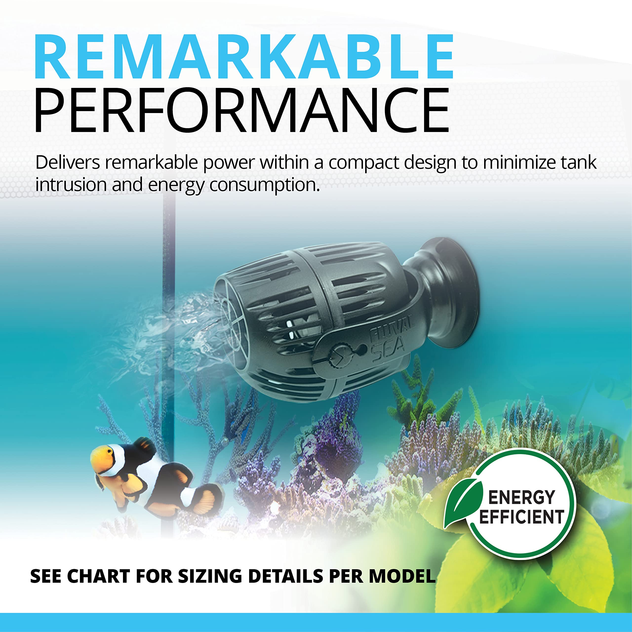Fluval Sea CP1 adjustable nozzle 270 directs flow to target zones