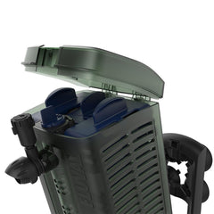 Fluval U3 stage 2 poly/carbon cartridge trapping fine debris and impurities.