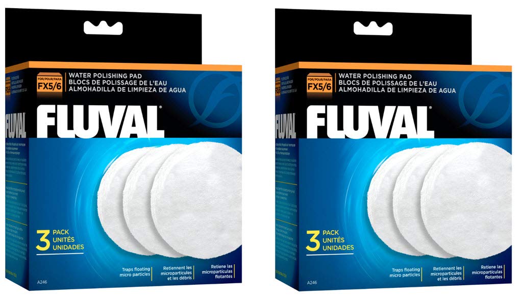Fluval Water Polishing Pad FX5 set in canister filter traps micro particles for clearer aquarium water