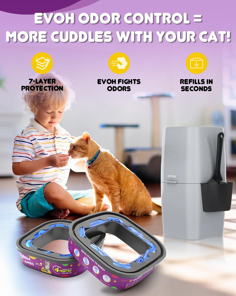 Flydew Cat Genie refills are easy to pull, tie, and insert.