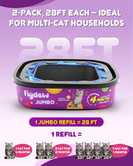 Flydew jumbo 2-pack refills provide up to eight months of bags.