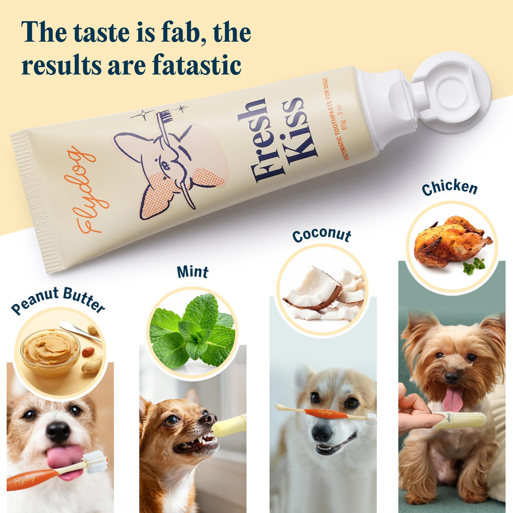FlyDog Fresh Kiss packaging showcases included tools and flavor options.