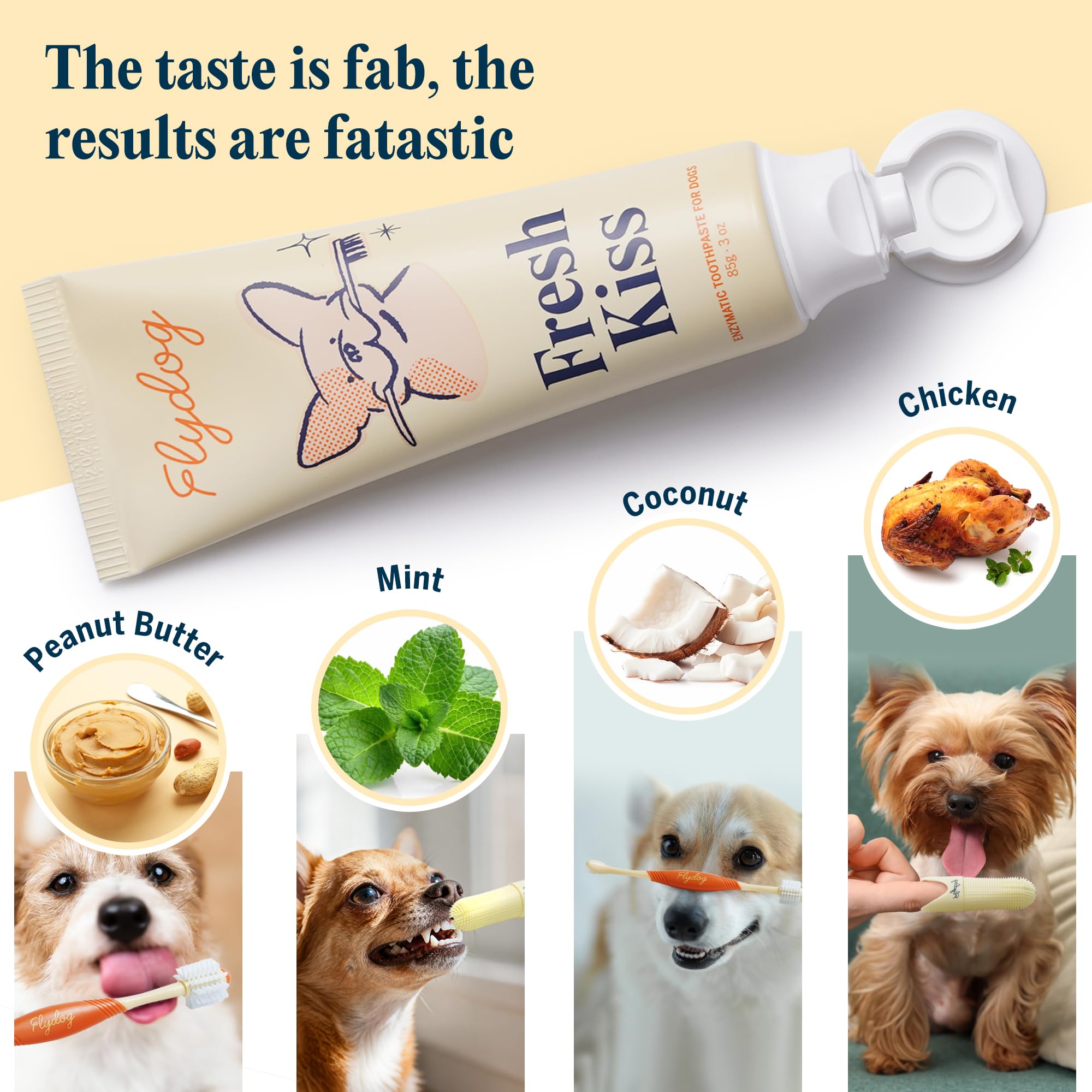 FlyDog Fresh Kiss progress calendar supports consistent brushing habits.