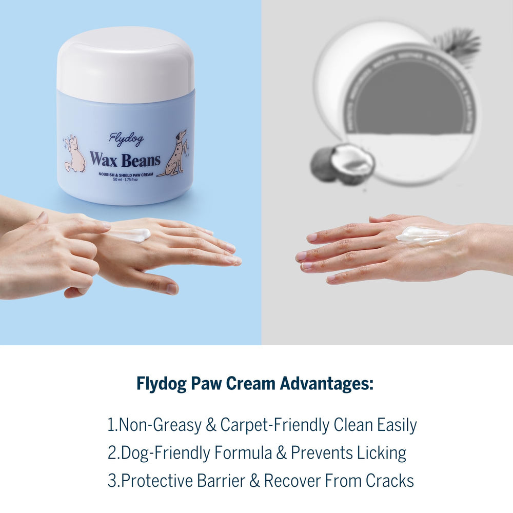 Flydog Lick-Safe Paw Cream on nose area for gentle care.
