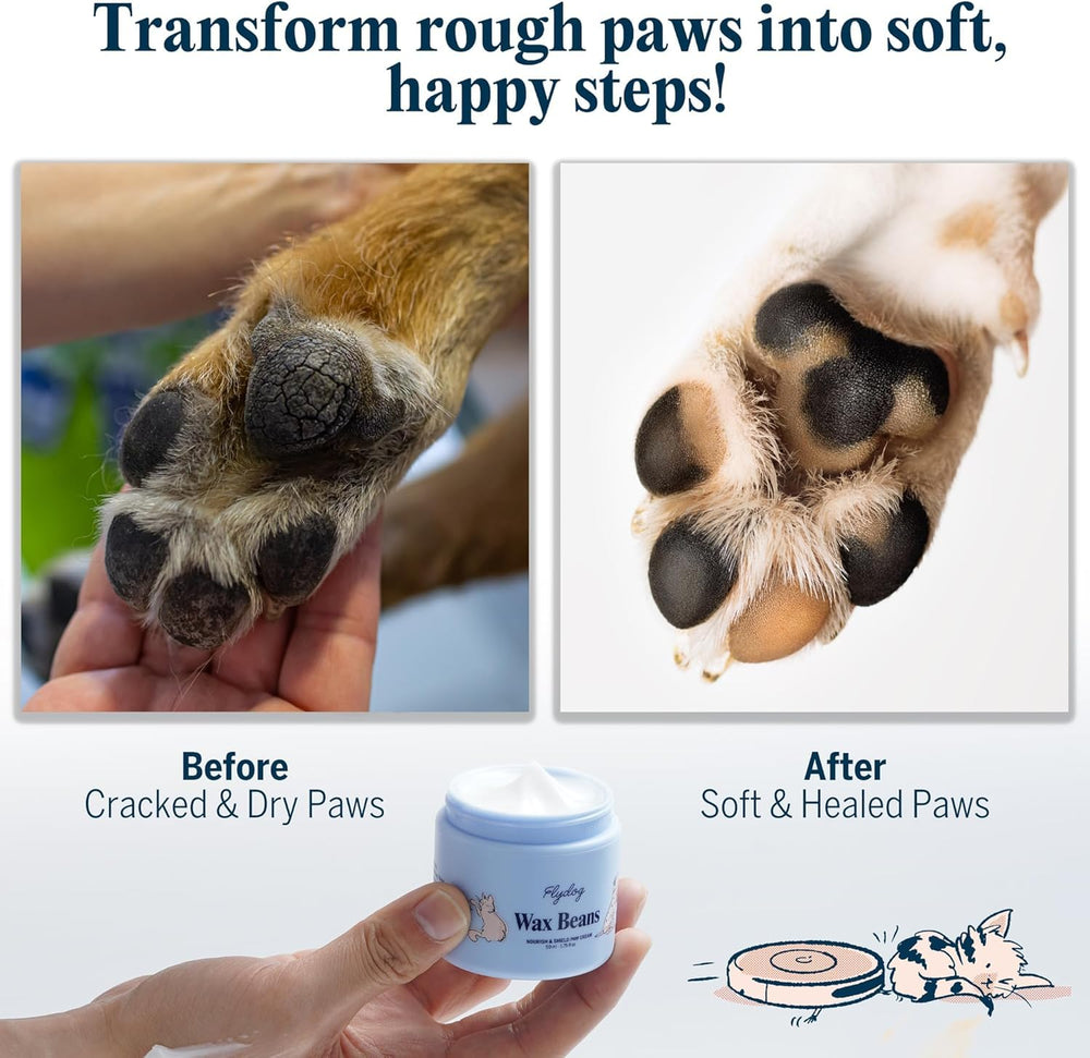 Texture swatch of Flydog Lick-Safe Paw Cream shows non-greasy finish.