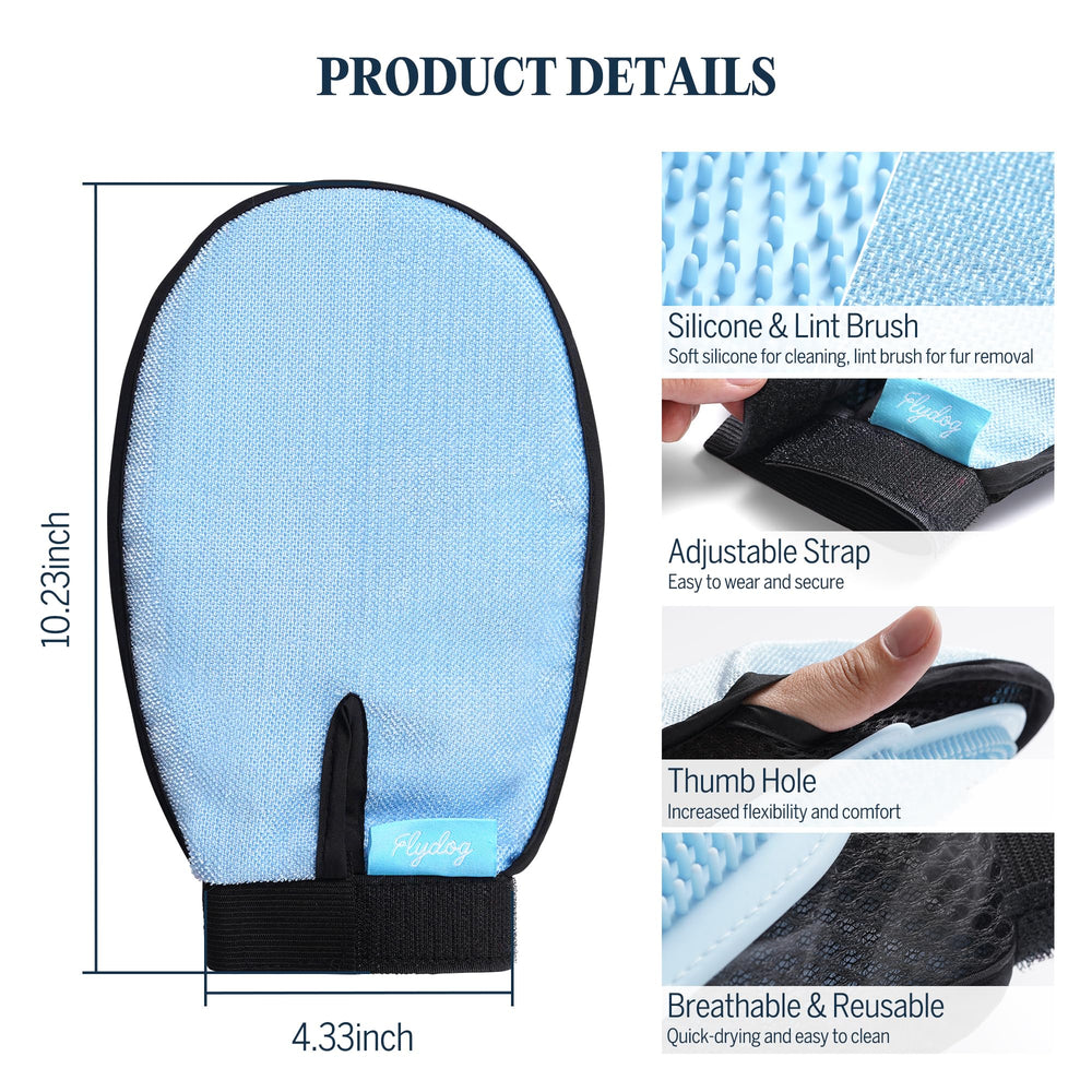 Flydog silicone-side massage cleanses the coat gently