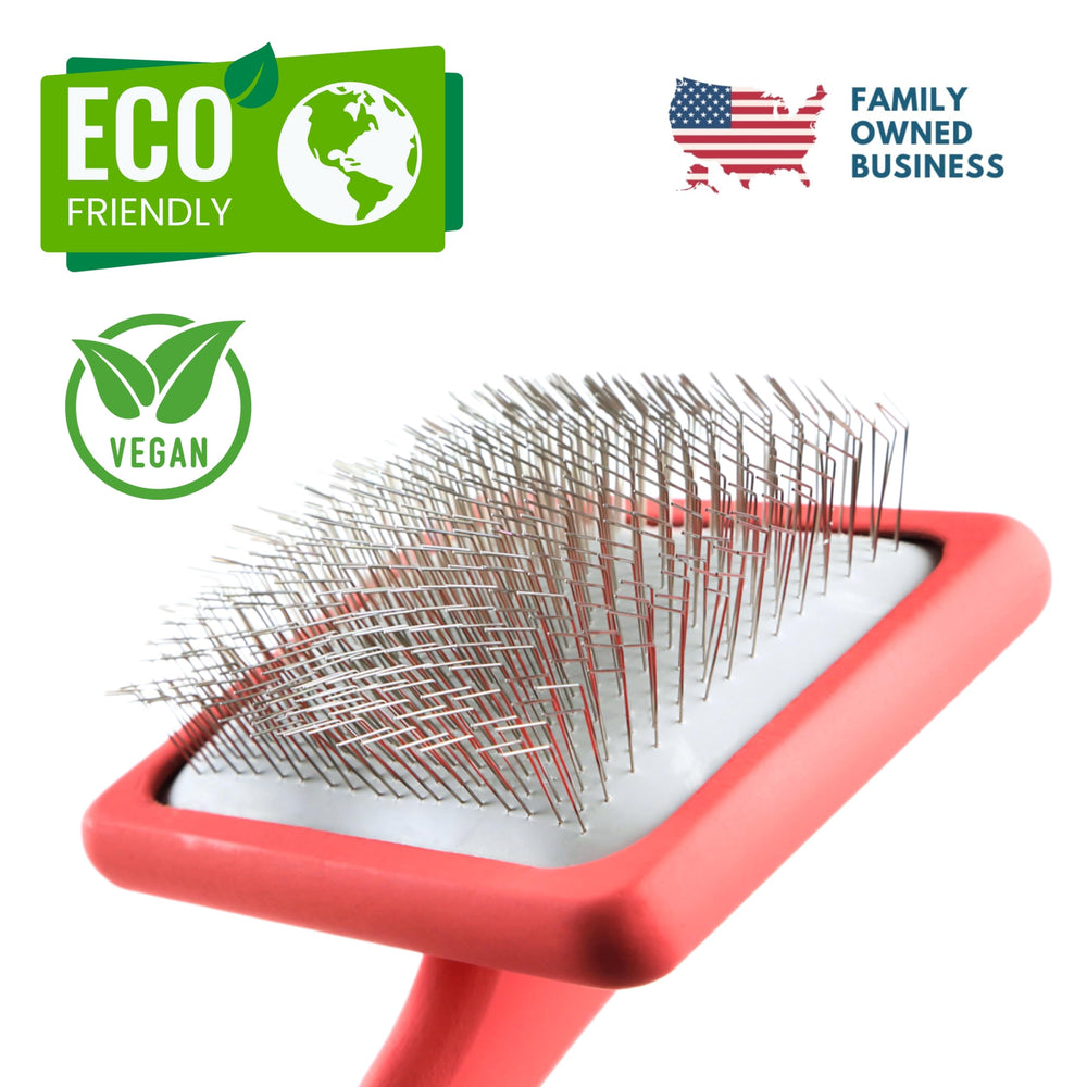 Flying Pawfect coral slicker brush in retail packaging.