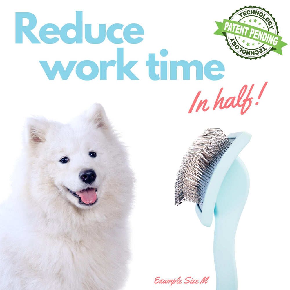 Flying Pawfect slicker brush features durable parts for professional use and reliability.