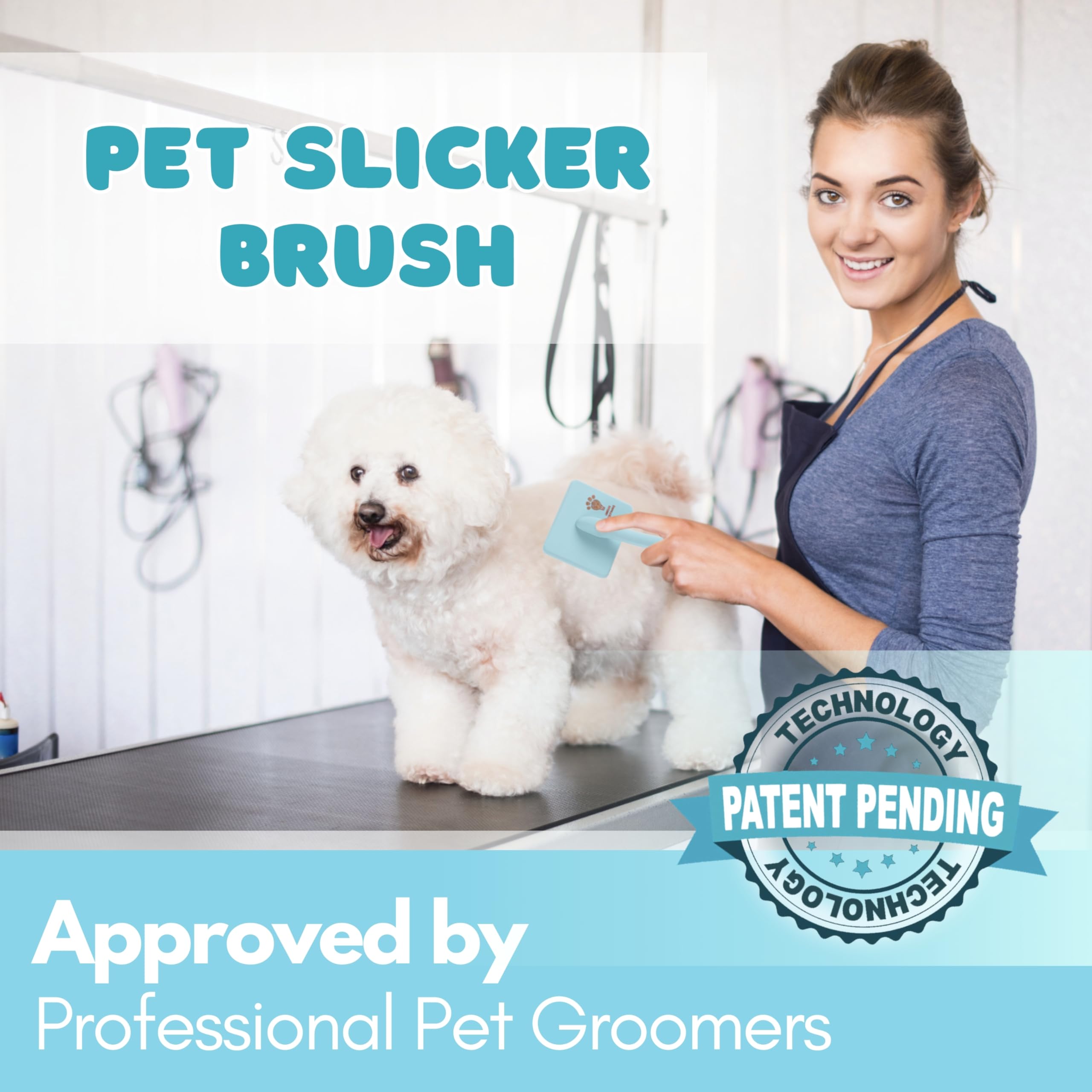 Flying Pawfect slicker brush targets undercoat and mats for easier grooming.