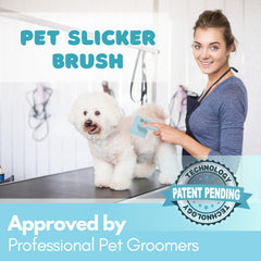 Flying Pawfect slicker brush targets undercoat and mats for easier grooming.