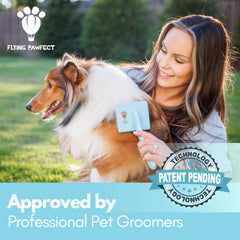Flying Pawfect soft stainless steel pins glide gently to lift loose hair