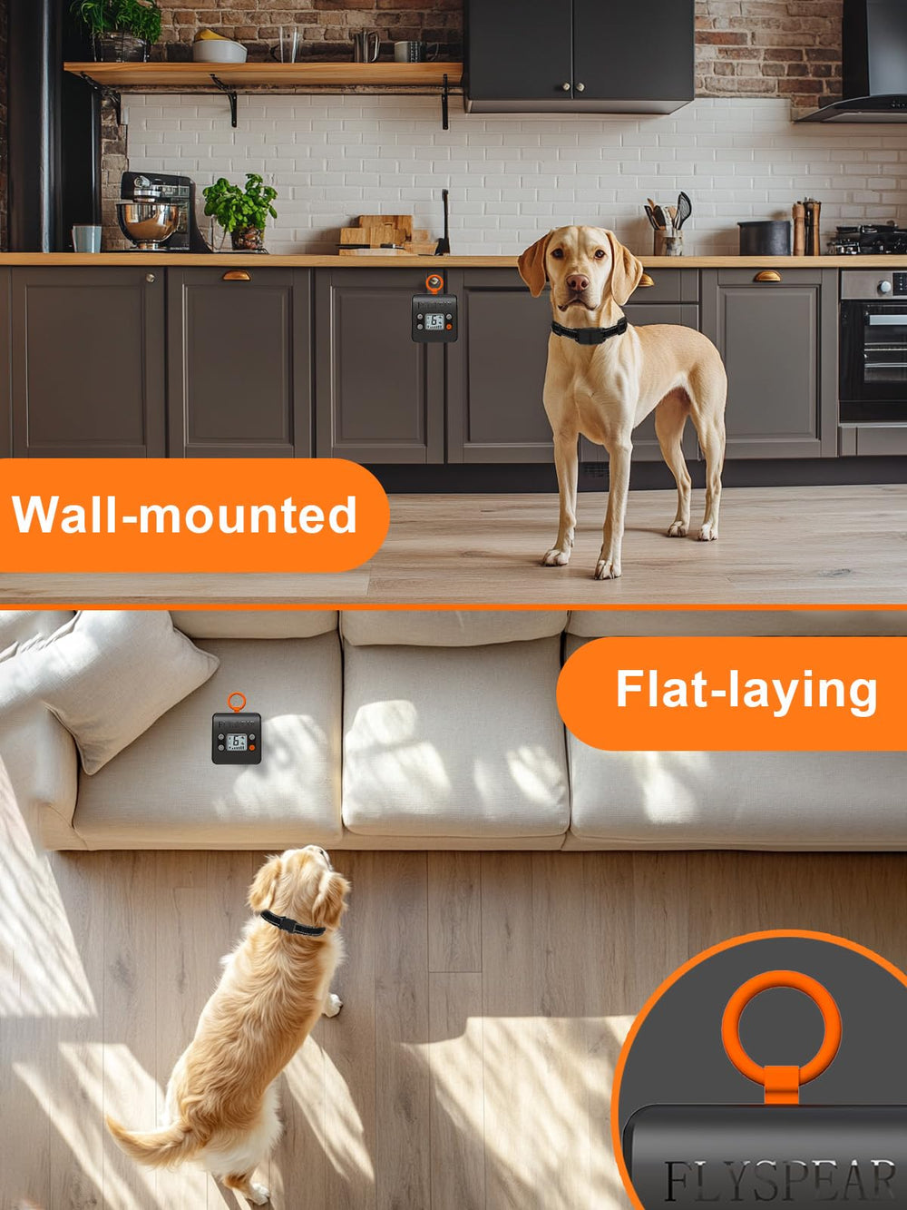 FLYSPEAR collar fits 6–23.6 inch necks for multiple dog sizes.