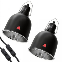 FMATOZ reptile light fixture dual switches control UVB and basking lamps.