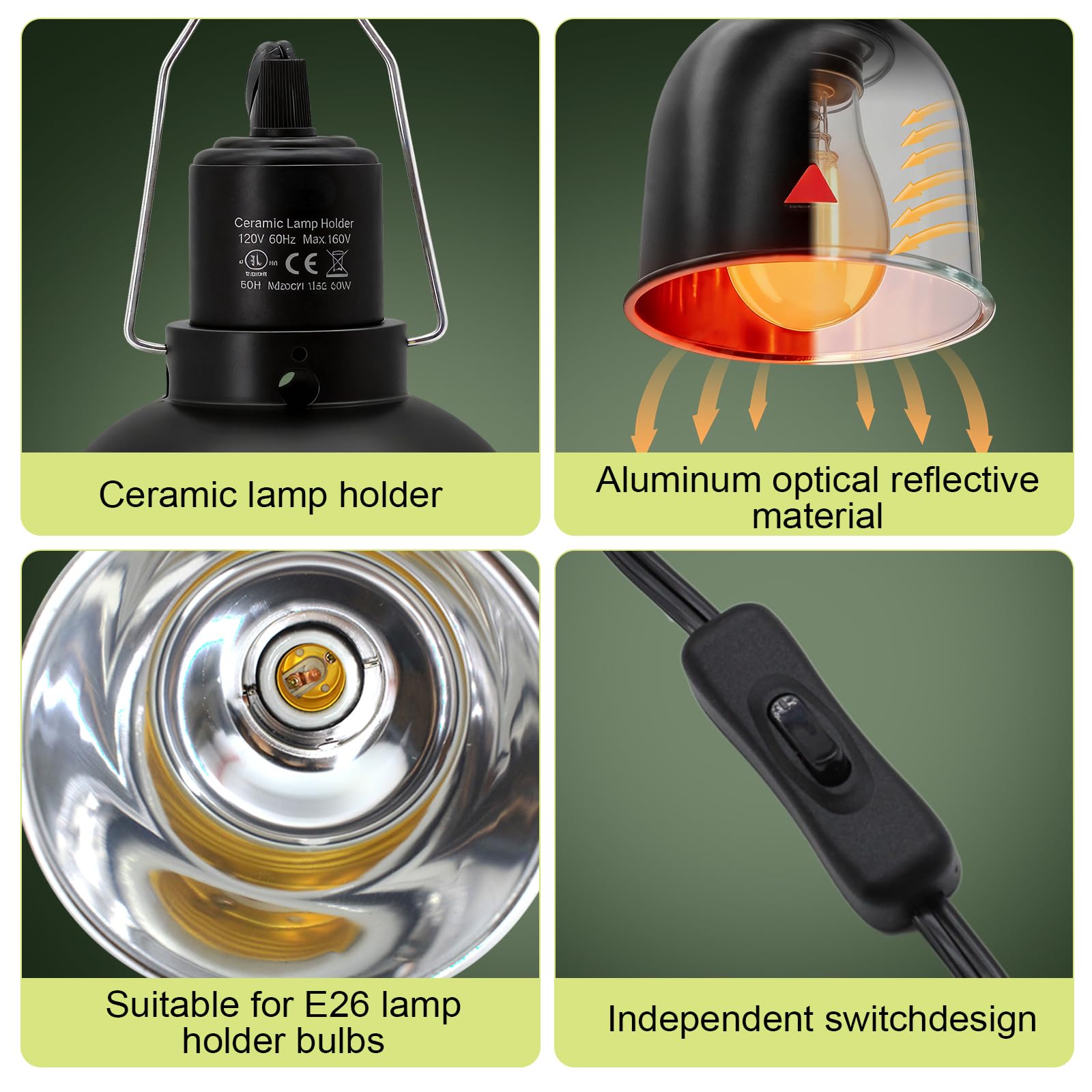 FMATOZ fixture top vents promote safe heat dissipation in habitats.