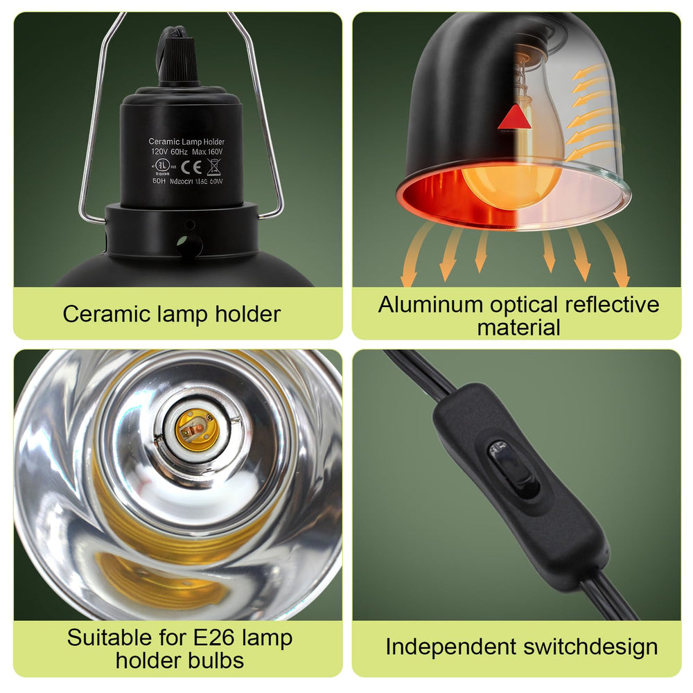 FMATOZ fixture top vents promote safe heat dissipation in habitats.