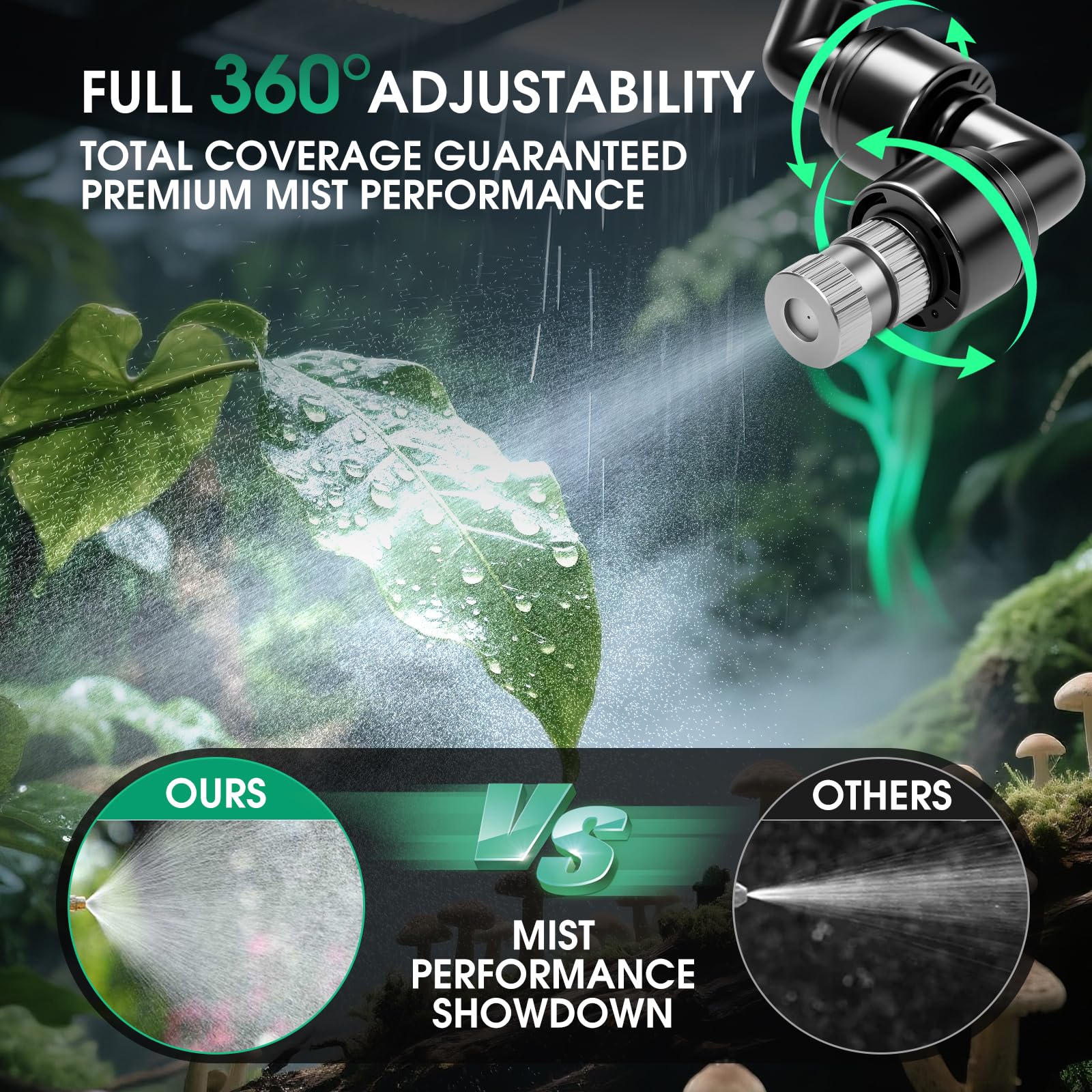 FMATOZ Reptile Mister 360-degree nozzles for precise coverage.