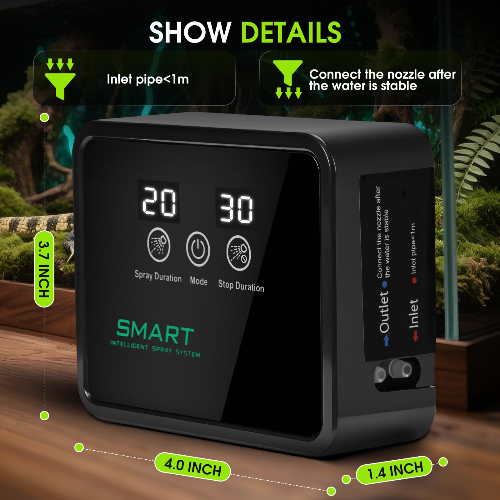 FMATOZ programmable timer demonstrates customizable mist intervals for habitat needs